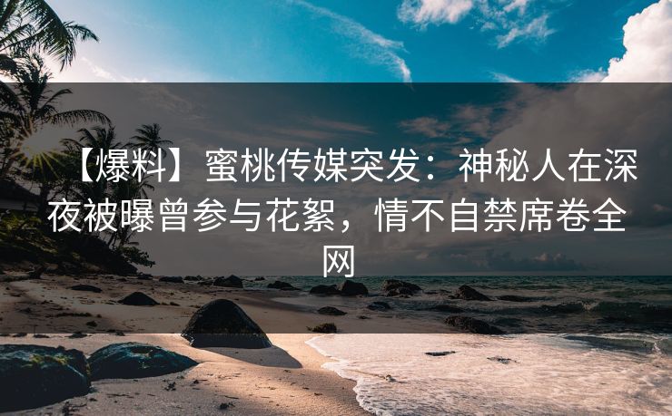 【爆料】蜜桃传媒突发：神秘人在深夜被曝曾参与花絮，情不自禁席卷全网